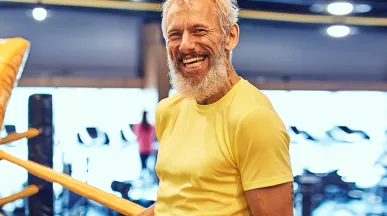 Older man at the gym