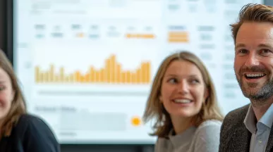 People at work talking strategy