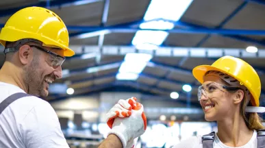 Man and woman in factory