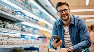 Man shopping for food