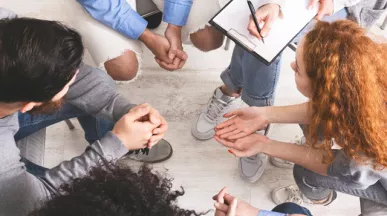 group of people having a conversation