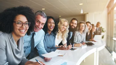 Group of happy and productive employees