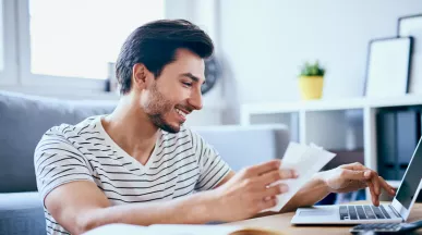 man getting to grips with his bills