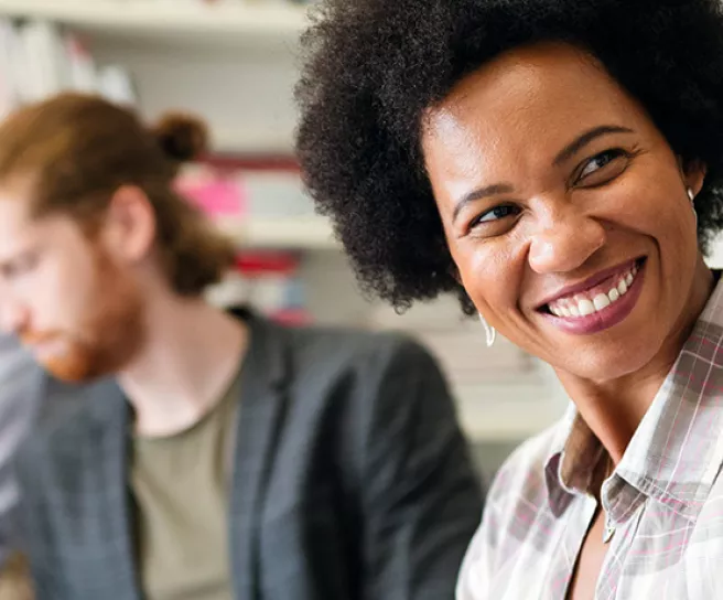 mixed group of people at work